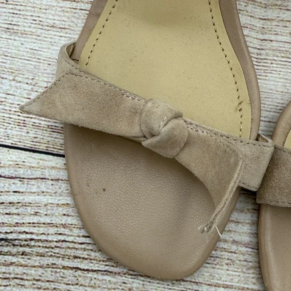 Marc Fisher Beige Ankle Strap Heels with Bow - Picture 7 of 8